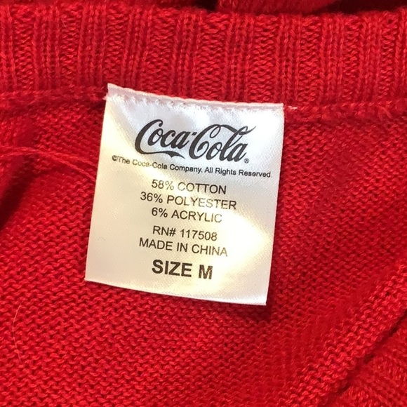 Coca Cola Women’s Size M Red White Polar Bear Christmas Pullover Holiday Sweater - Picture 9 of 9